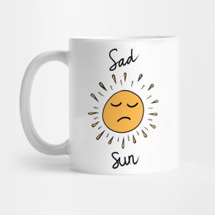 Sad Sun Yellow Hand Drawing Mug